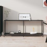 vidaXL Masă consolă,negru, 180x35x75,5 cm, sticlă securizată vidaXL Masă consolă,negru, 180x35x75,5 cm, sticlă securizată