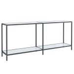 vidaXL Masă consolă,alb, 180x35x75,5 cm, sticlă securizată vidaXL Masă consolă,alb, 180x35x75,5 cm, sticlă securizată