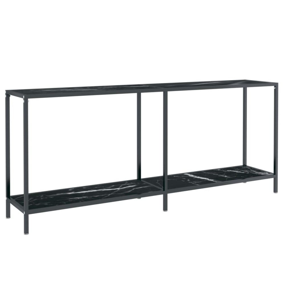vidaXL Masă consolă,negru, 180x35x75,5 cm, sticlă securizată