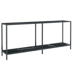 vidaXL Masă consolă,negru, 180x35x75,5 cm, sticlă securizată vidaXL Masă consolă,negru, 180x35x75,5 cm, sticlă securizată