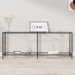 vidaXL Masă consolă, transparent, 200x35x75,5 cm, sticlă securizată vidaXL Masă consolă, transparent, 200x35x75,5 cm, sticlă securizată
