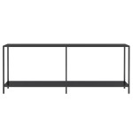 vidaXL Masă consolă, negru, 200x35x75,5 cm, sticlă securizată