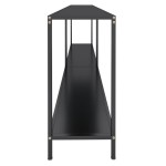 vidaXL Masă consolă, negru, 200x35x75,5 cm, sticlă securizată