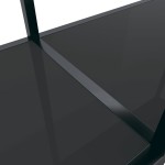vidaXL Masă consolă, negru, 200x35x75,5 cm, sticlă securizată