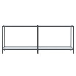 vidaXL Masă consolă,alb, 200x35x75,5 cm, sticlă securizată