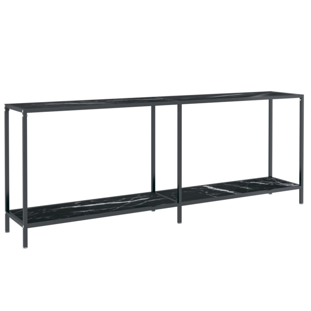 vidaXL Masă consolă, negru, 200x35x75,5 cm, sticlă securizată