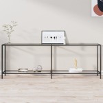 vidaXL Masă consolă, transparent, 220x35x75,5 cm, sticlă securizată vidaXL Masă consolă, transparent, 220x35x75,5 cm, sticlă securizată