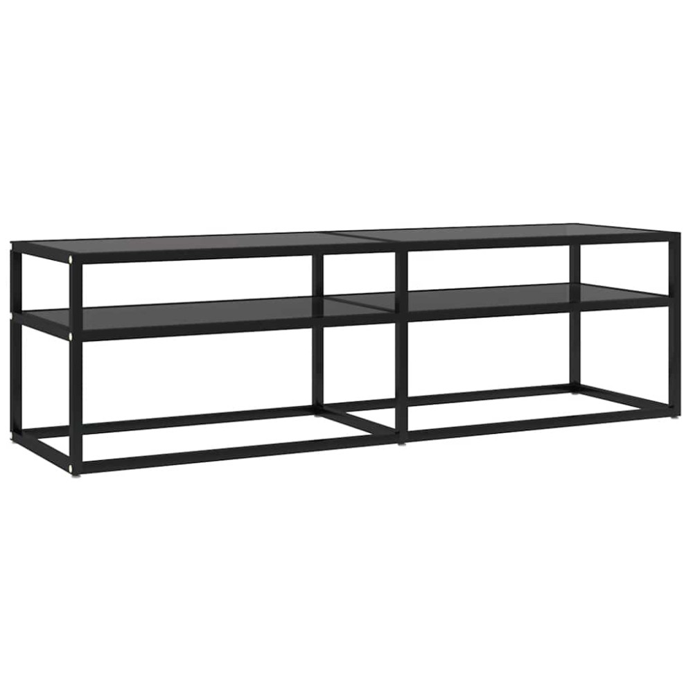 vidaXL Comodă TV, negru, 140x40x40,5 cm, sticlă securizată