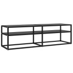vidaXL Comodă TV, negru, 140x40x40,5 cm, sticlă securizată