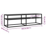 vidaXL Comodă TV, negru, 140x40x40,5 cm, sticlă securizată