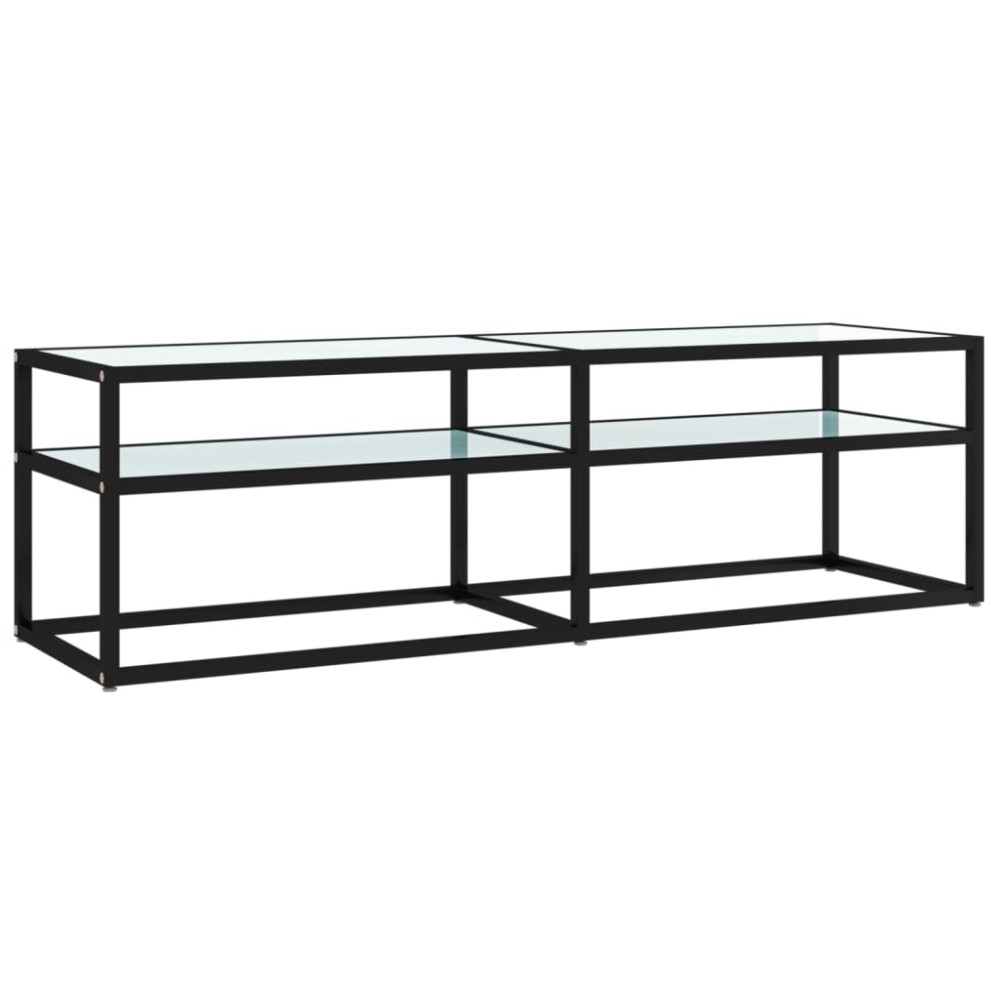 vidaXL Comodă TV, marmură albă, 140x40x40,5 cm, sticlă securizată