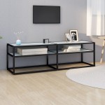 vidaXL Comodă TV, marmură albă, 140x40x40,5 cm, sticlă securizată vidaXL Comodă TV, marmură albă, 140x40x40,5 cm, sticlă securizată