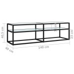 vidaXL Comodă TV, marmură albă, 140x40x40,5 cm, sticlă securizată vidaXL Comodă TV, marmură albă, 140x40x40,5 cm, sticlă securizată