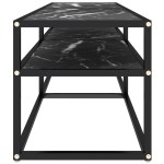 vidaXL Comodă TV, marmură neagră, 140x40x40,5 cm, sticlă securizată vidaXL Comodă TV, marmură neagră, 140x40x40,5 cm, sticlă securizată