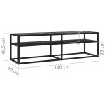 vidaXL Comodă TV, marmură neagră, 140x40x40,5 cm, sticlă securizată vidaXL Comodă TV, marmură neagră, 140x40x40,5 cm, sticlă securizată