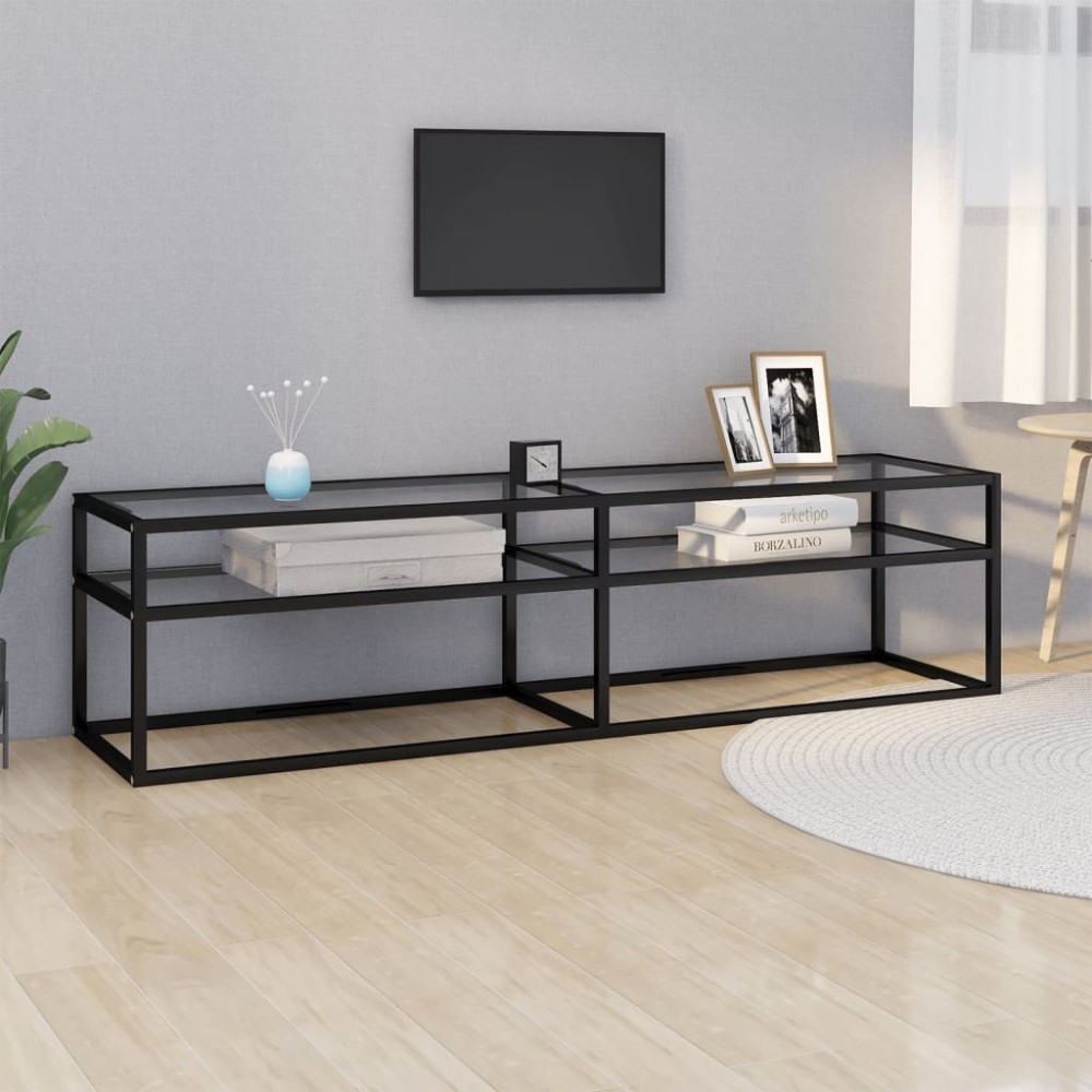 vidaXL Comodă TV, transparent, 160x40x40,5 cm, sticlă securizată