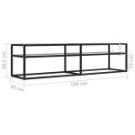 vidaXL Comodă TV, transparent, 160x40x40,5 cm, sticlă securizată