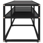 vidaXL Comodă TV, negru, 160x40x40,5 cm, sticlă securizată