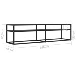 vidaXL Comodă TV, negru, 160x40x40,5 cm, sticlă securizată