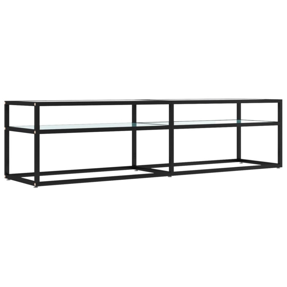 vidaXL Comodă TV, marmură albă, 160x40x40,5 cm, sticlă securizată