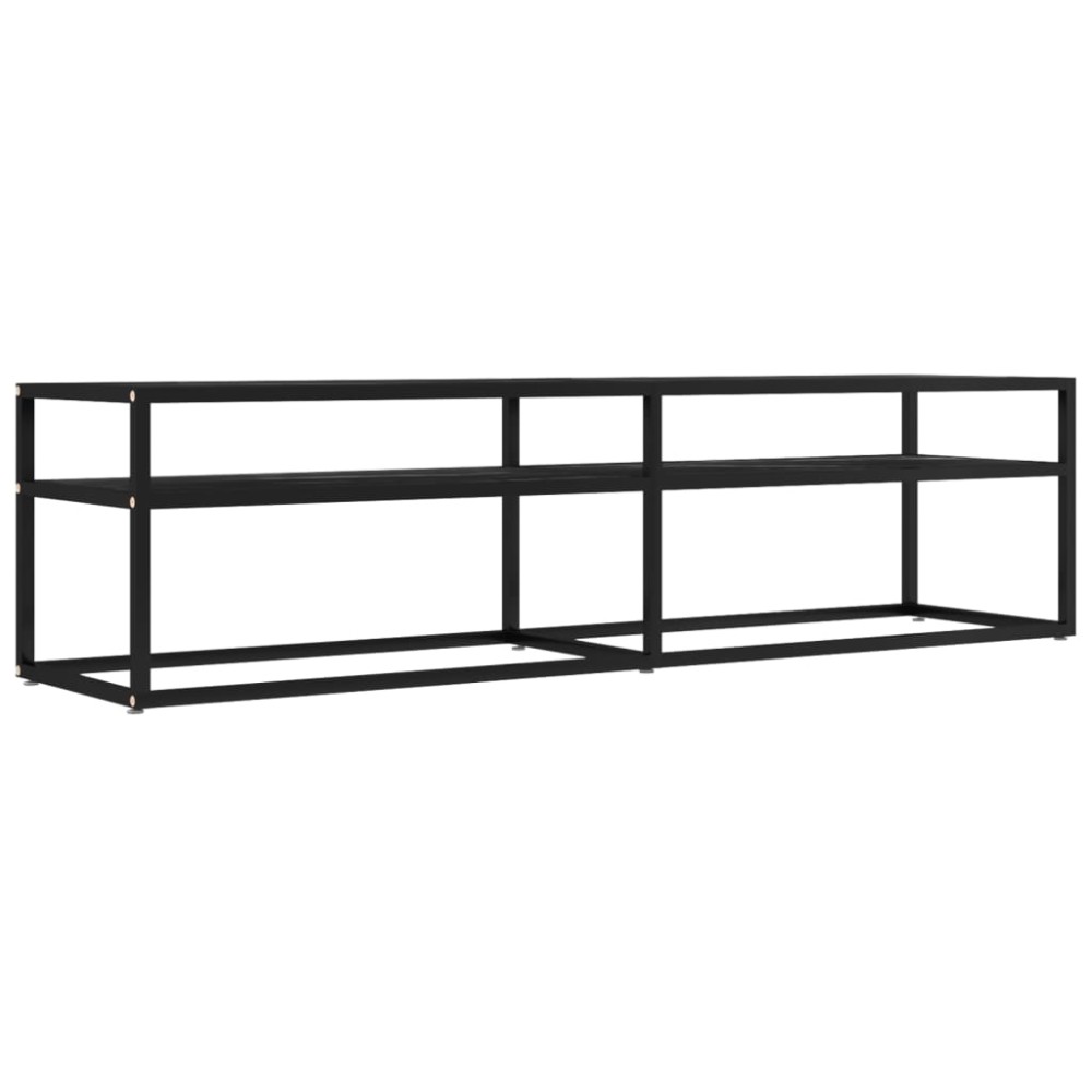 vidaXL Comodă TV, marmură neagră, 160x40x40,5 cm, sticlă securizată
