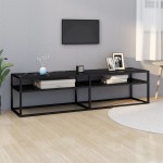 vidaXL Comodă TV, marmură neagră, 160x40x40,5 cm, sticlă securizată vidaXL Comodă TV, marmură neagră, 160x40x40,5 cm, sticlă securizată