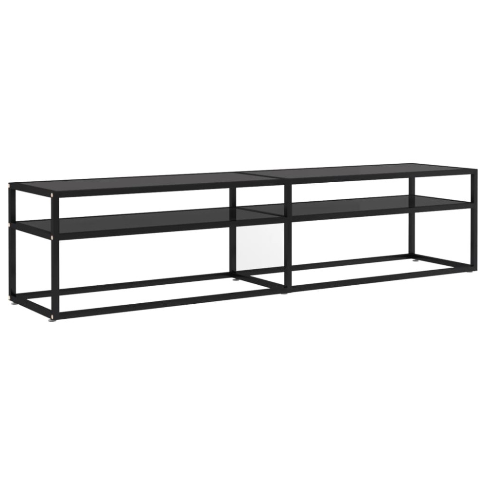 vidaXL Comodă TV, negru, 180x40x40,5 cm, sticlă securizată