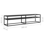 vidaXL Comodă TV, negru, 180x40x40,5 cm, sticlă securizată