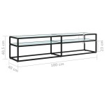 vidaXL Comodă TV, marmură albă, 180x40x40,5 cm, sticlă securizată vidaXL Comodă TV, marmură albă, 180x40x40,5 cm, sticlă securizată