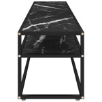 vidaXL Comodă TV, marmură neagră, 180x40x40,5 cm, sticlă securizată vidaXL Comodă TV, marmură neagră, 180x40x40,5 cm, sticlă securizată
