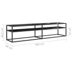 vidaXL Comodă TV, marmură neagră, 180x40x40,5 cm, sticlă securizată vidaXL Comodă TV, marmură neagră, 180x40x40,5 cm, sticlă securizată
