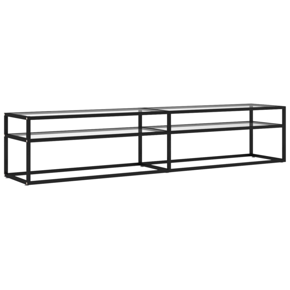 vidaXL Comodă TV, transparent, 200x40x40,5 cm, sticlă securizată