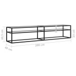 vidaXL Comodă TV, transparent, 200x40x40,5 cm, sticlă securizată