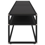 vidaXL Comodă TV, negru, 200x40x40,5 cm, sticlă securizată