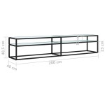 vidaXL Comodă TV, marmură albă, 200x40x40,5 cm, sticlă securizată vidaXL Comodă TV, marmură albă, 200x40x40,5 cm, sticlă securizată