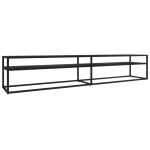 vidaXL Comodă TV, marmură neagră, 220x40x40,5 cm, sticlă securizată vidaXL Comodă TV, marmură neagră, 220x40x40,5 cm, sticlă securizată