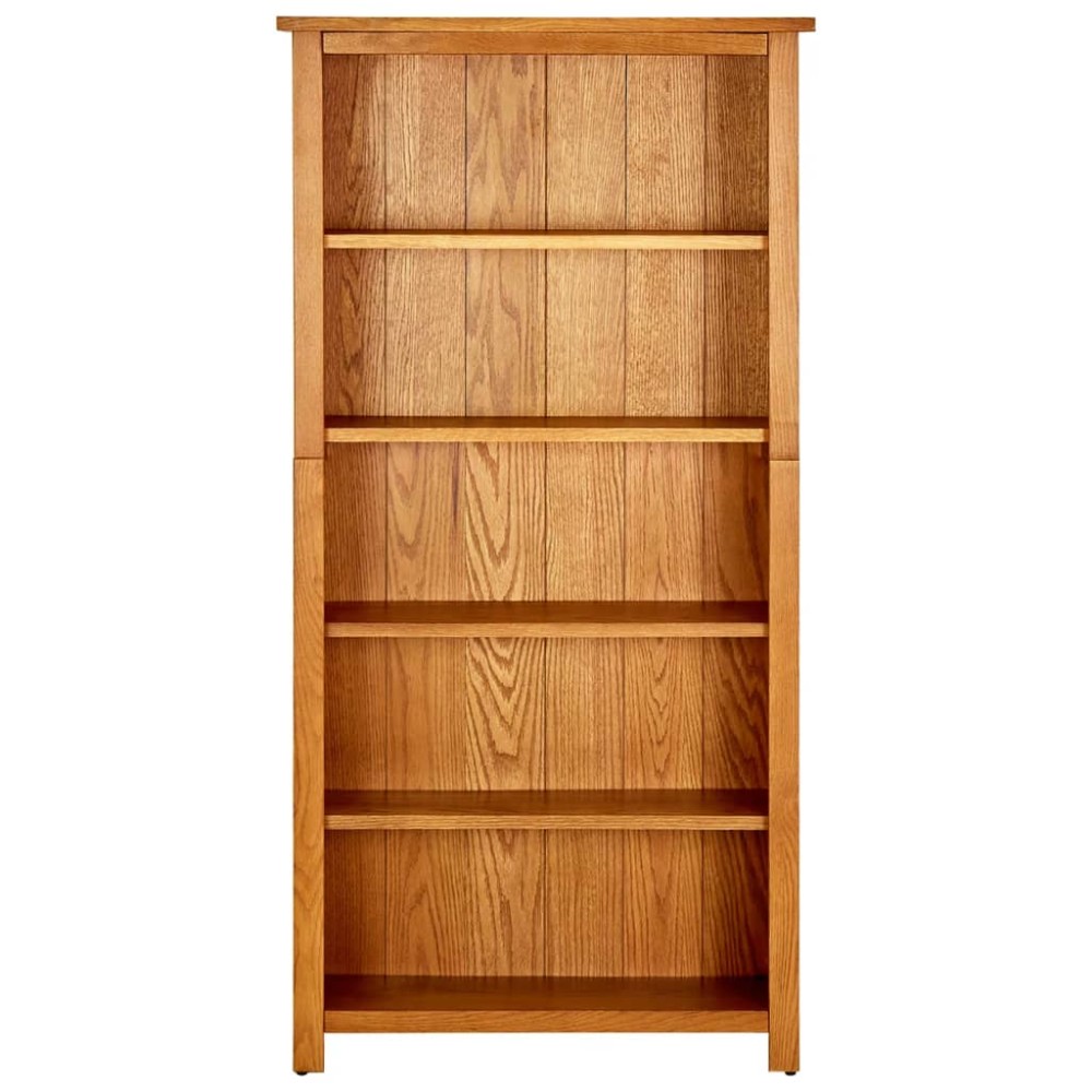 vidaXL Bibliotecă cu 5 rafturi, 70x22x140 cm, lemn masiv de stejar