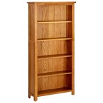 vidaXL Bibliotecă cu 5 rafturi, 70x22x140 cm, lemn masiv de stejar vidaXL Bibliotecă cu 5 rafturi, 70x22x140 cm, lemn masiv de stejar