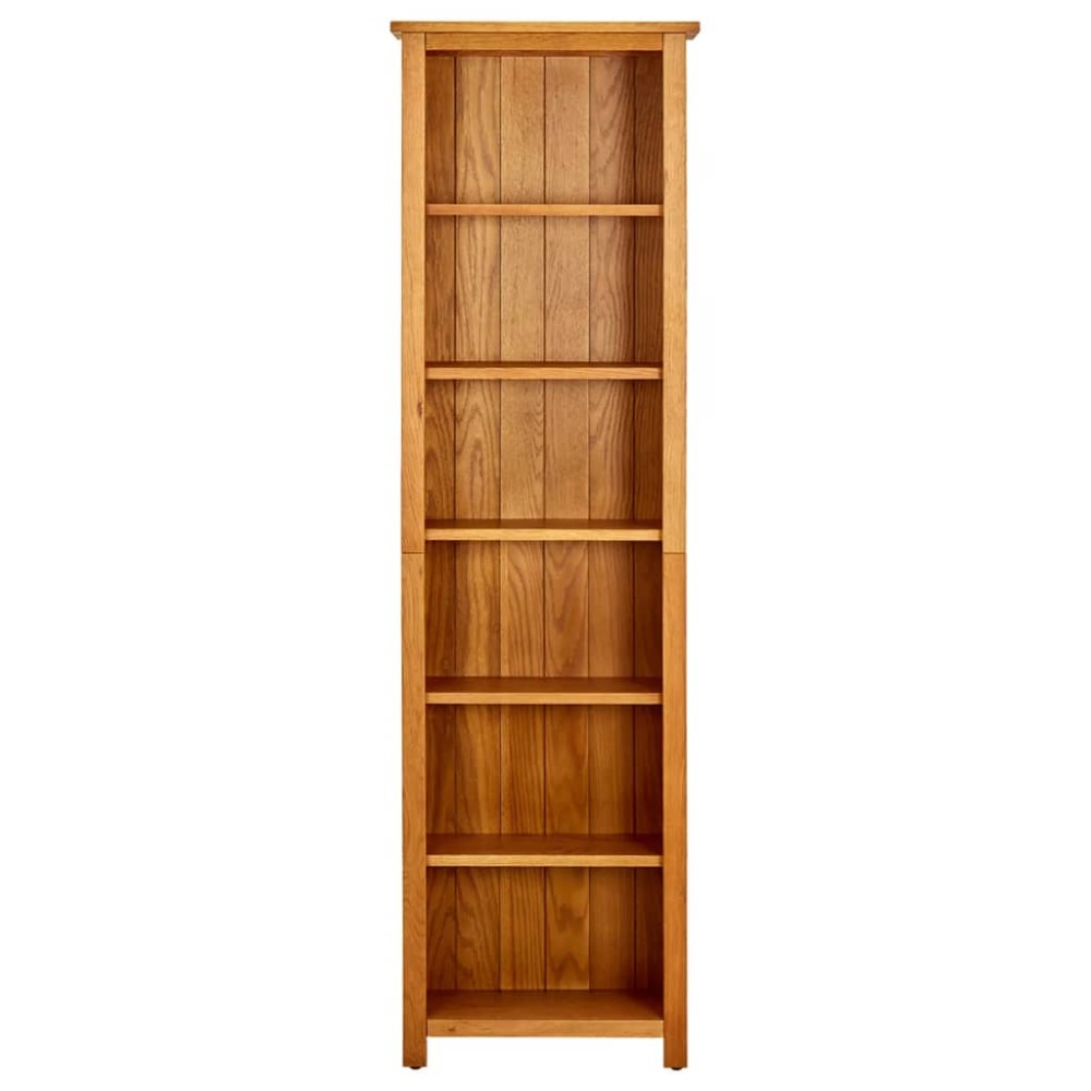 vidaXL Bibliotecă cu 6 rafturi, 52x22x180 cm, lemn masiv de stejar