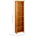 vidaXL Bibliotecă cu 6 rafturi, 52x22x180 cm, lemn masiv de stejar vidaXL Bibliotecă cu 6 rafturi, 52x22x180 cm, lemn masiv de stejar
