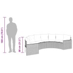 vidaXL Canapea de grădină cu perne, semi-rotundă, bej, poliratan vidaXL Canapea de grădină cu perne, semi-rotundă, bej, poliratan