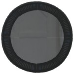 vidaXL Canapea de grădină cu masă/perne, semi-rotundă, negru poliratan