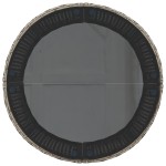 vidaXL Canapea de grădină cu masă/perne, semi-rotundă, gri, poliratan