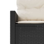vidaXL Canapea de grădină cu perne, semi-rotundă, negru, poliratan vidaXL Canapea de grădină cu perne, semi-rotundă, negru, poliratan