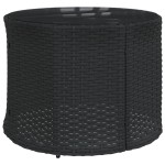 vidaXL Canapea de grădină cu perne, semi-rotundă, negru, poliratan vidaXL Canapea de grădină cu perne, semi-rotundă, negru, poliratan