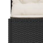vidaXL Canapea de grădină cu perne, semi-rotundă, negru, poliratan vidaXL Canapea de grădină cu perne, semi-rotundă, negru, poliratan