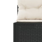 vidaXL Canapea de grădină cu perne, semi-rotundă, negru, poliratan vidaXL Canapea de grădină cu perne, semi-rotundă, negru, poliratan