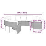 vidaXL Canapea de grădină cu perne, rotundă, negru, poliratan vidaXL Canapea de grădină cu perne, rotundă, negru, poliratan