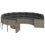 vidaXL Canapea de grădină cu perne, rotundă, gri, poliratan vidaXL Canapea de grădină cu perne, rotundă, gri, poliratan