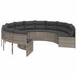 vidaXL Canapea de grădină cu perne, rotundă, gri, poliratan vidaXL Canapea de grădină cu perne, rotundă, gri, poliratan